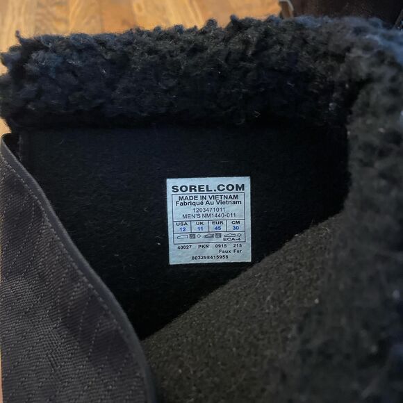 sorel 1964 pac nylon insulated waterproof black and white boot mens size 12 - Picture 7 of 8